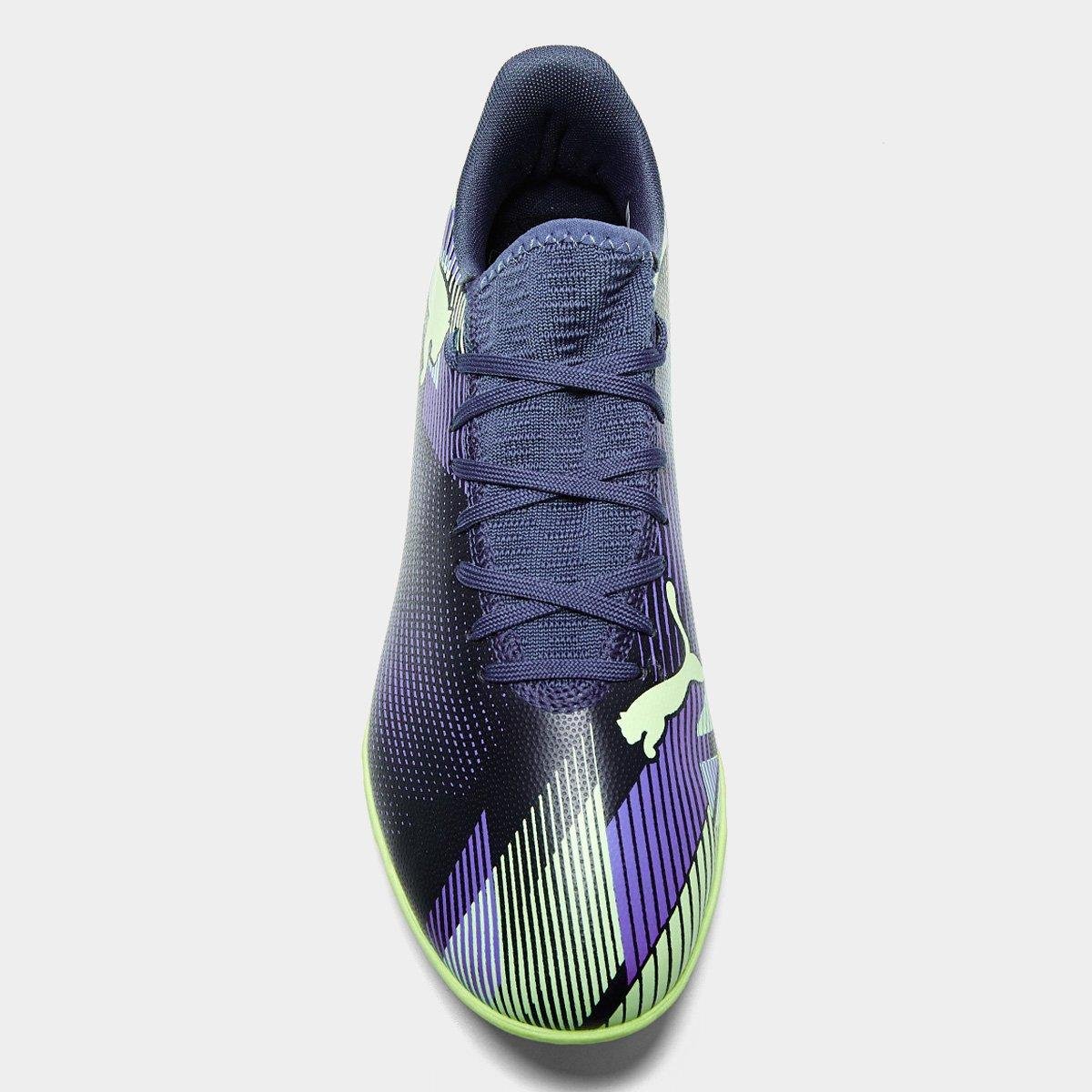 Miniatura Chuteira Society Puma Future 7 Play Unissex Verde+Cinza - 37