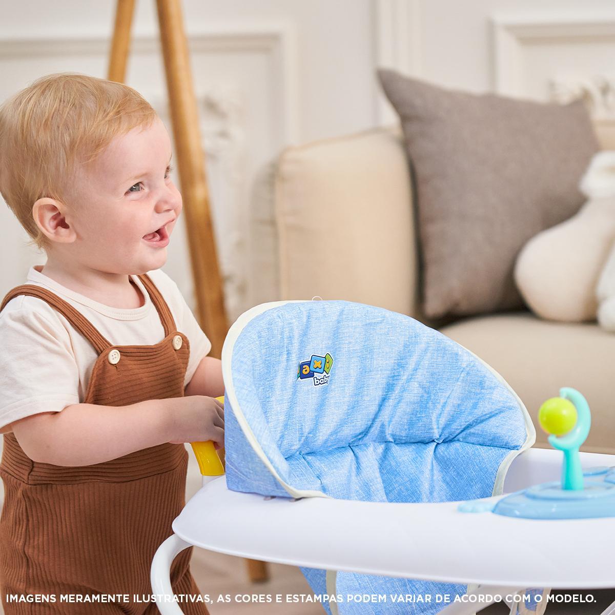 Andador Infantil Maxi Baby - 4 Rodas, 4 Freios - Azul