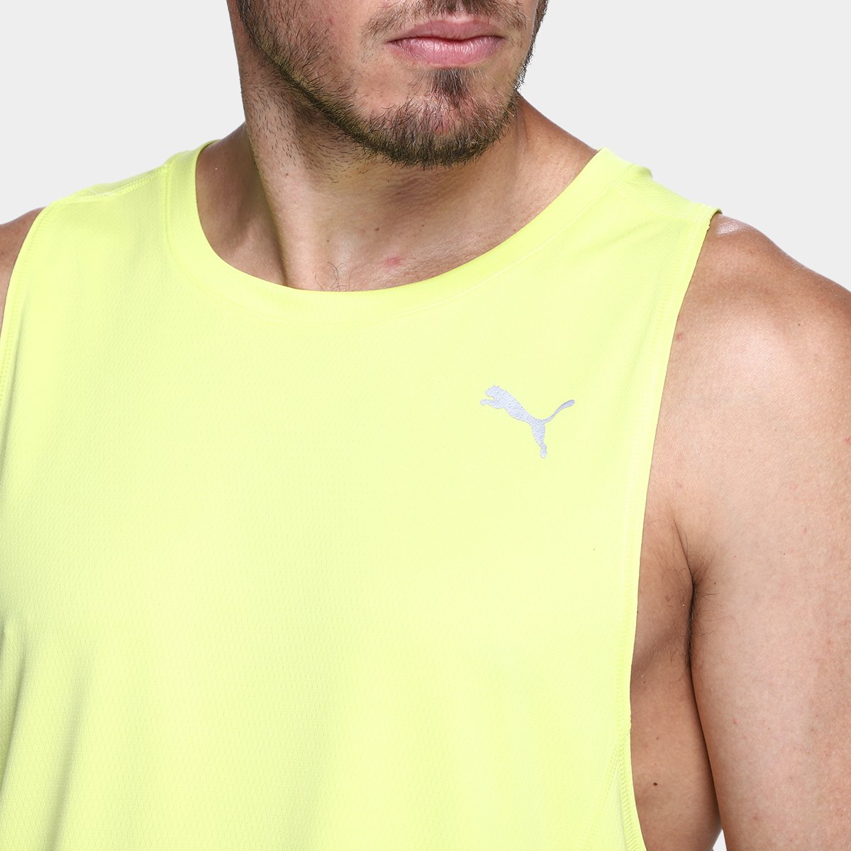 Miniatura Camiseta Puma Run Velocity Tank Masculina Verde - G