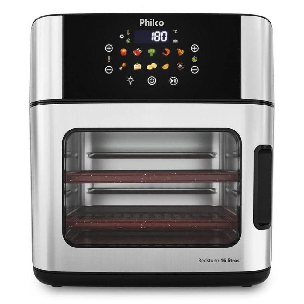 Miniatura Air Fryer Philco 16L 4 Em 1 Painel Digital PAF16A Preto/inox 220V