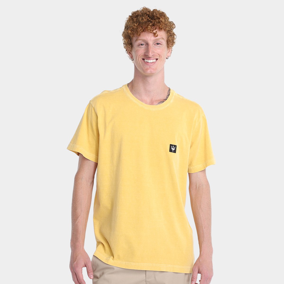 Miniatura Camiseta Osklen Stone Tridente Mini Masculina Amarelo - P