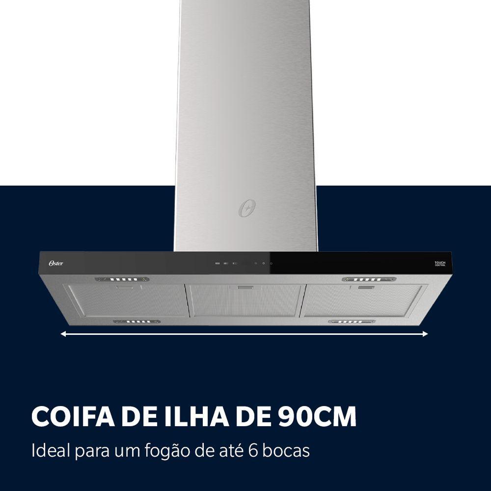 Miniatura Coifa De Ilha Oster Inox Touch Control 90cm 220V