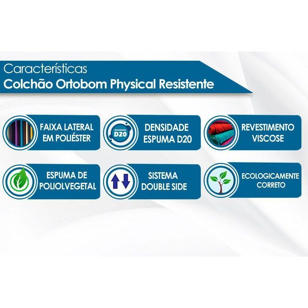 Miniatura Colchão Viúva Espuma D20 Physical Resistente Liso (128x188x12) Ortobom