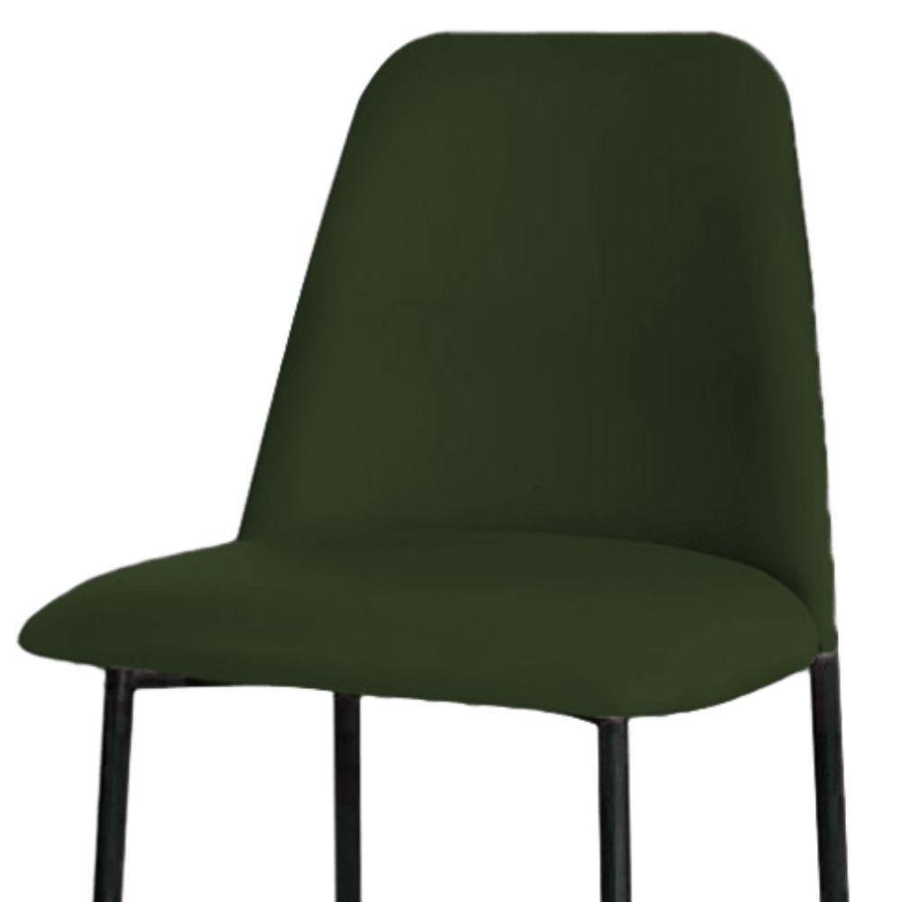 Miniatura Banqueta Turquia Veludo Verde Escuro Em Metal Preto