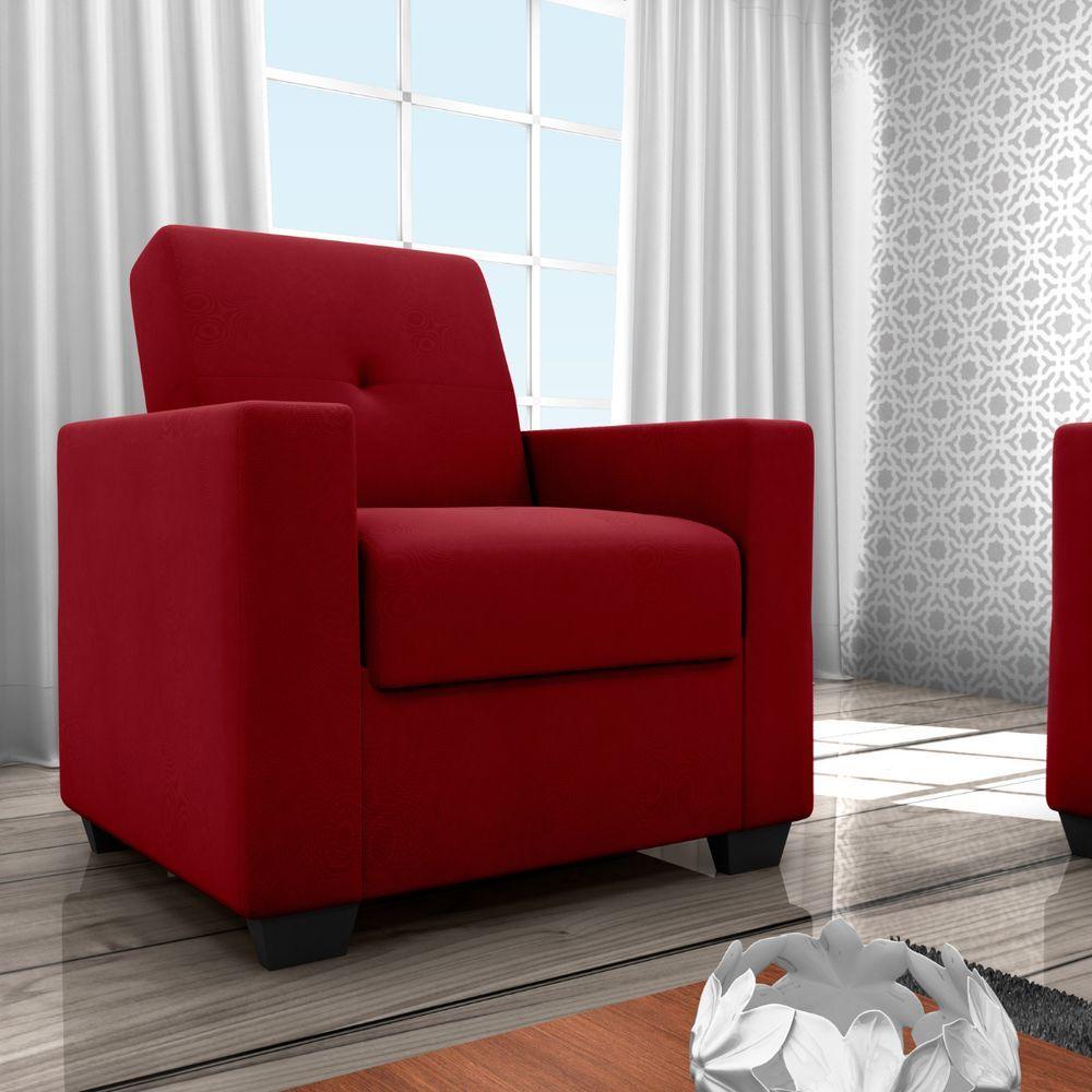 Miniatura Poltrona Decorativa Múrcia Veludo Maserati Vermelho