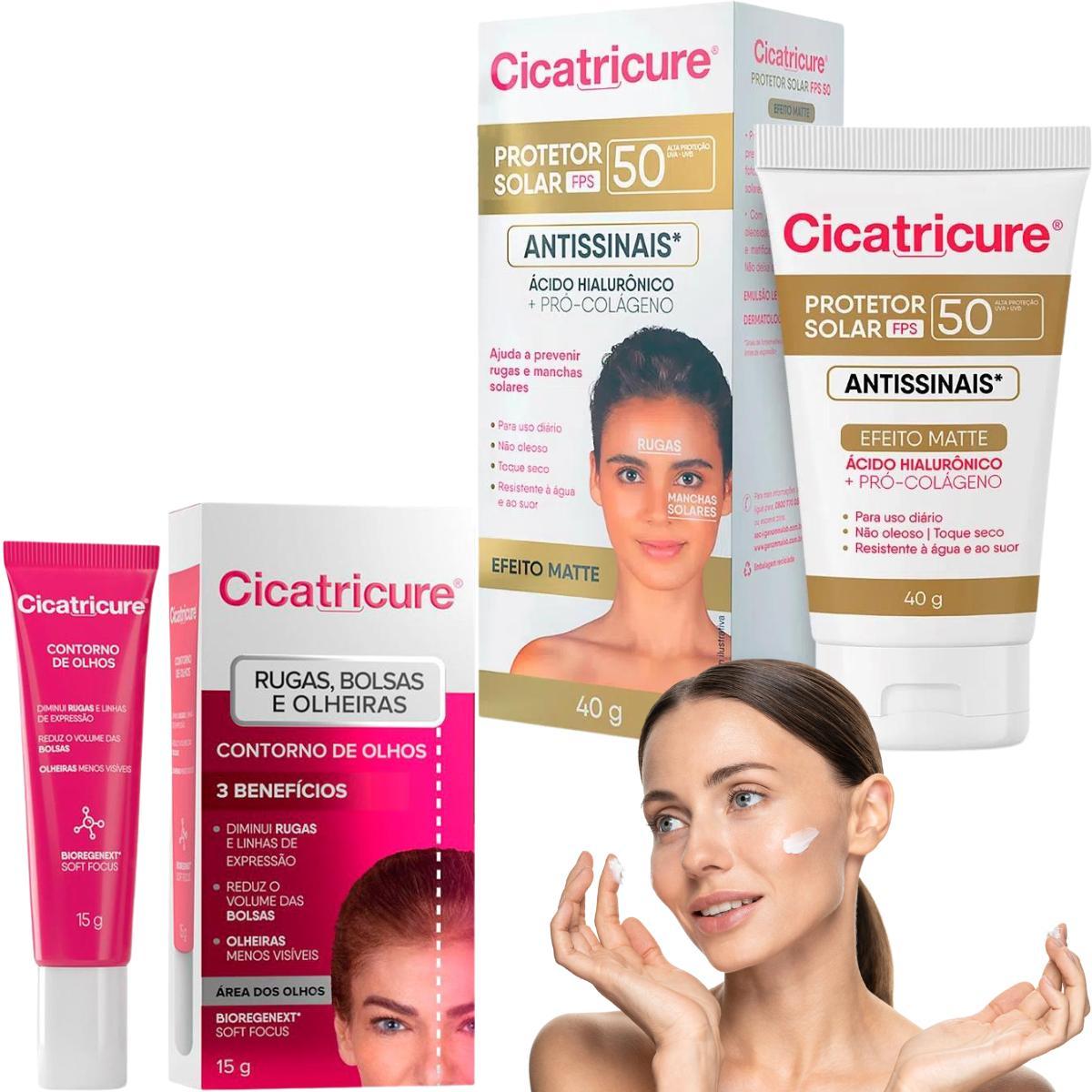 Miniatura Kit Cicatricure Protetor Solar Antissinais Creme Antirrugas