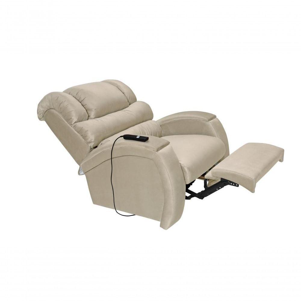 Cadeira Poltrona Reclinável Imperial Motorizada Para Amamentação Suede Com Lift E Massageador Areia