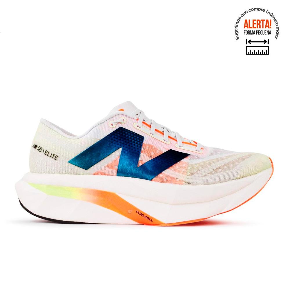 Tenis New Balance Fuelcell Supercomp Elite V4 Masculino Bege / Laranja - 41