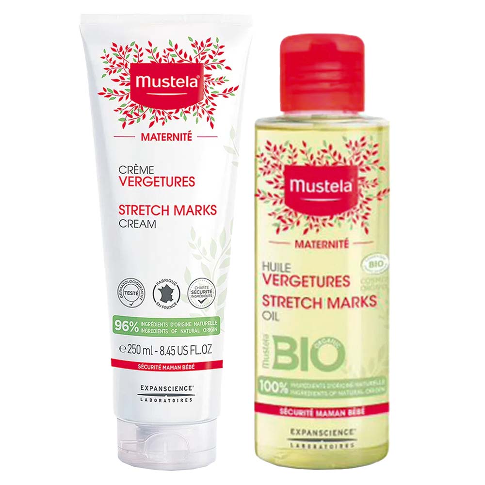 Miniatura Mustela Maternité Kit – Creme para Estrias 250ml + Óleo para Prevenção de Estrias 105ml Kit