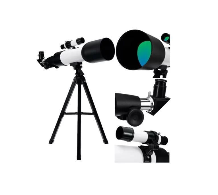 Miniatura Telescópio Astronômico Refrativo 60mm 360mm 90x com Tripé
