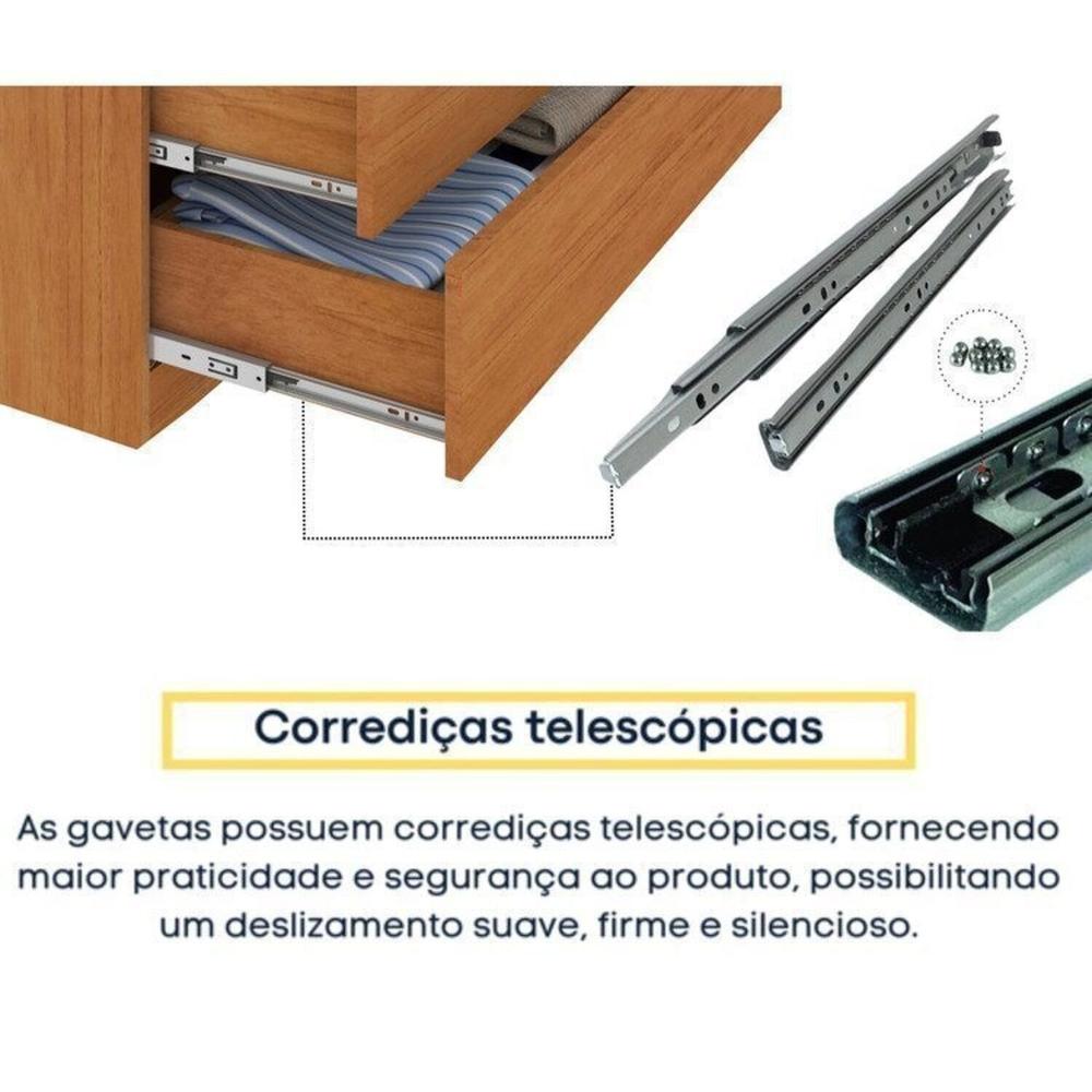 Quarto Completo 1 Guarda-Roupa com Espelho 1 Cômoda Ripado Nova York e 1 Cama Casal Mônaco Espresso Móveis Cinamomo