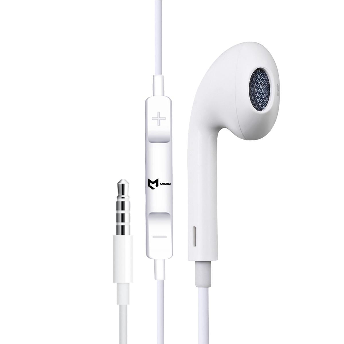 Miniatura Fone De Ouvido Com Fio Microfone Com Entrada P2 Branco