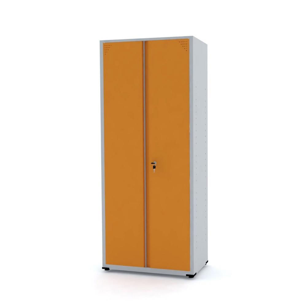 Miniatura Armário 2 Portas Aço 4 Prateleiras AP409SL Pandin Móveis Cinza/Laranja Picasso