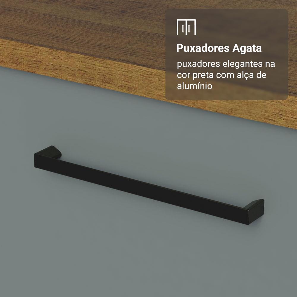Armário de Cozinha Completa 270cm Rustic/Cinza Agata Madesa 11 Rustic/Cinza