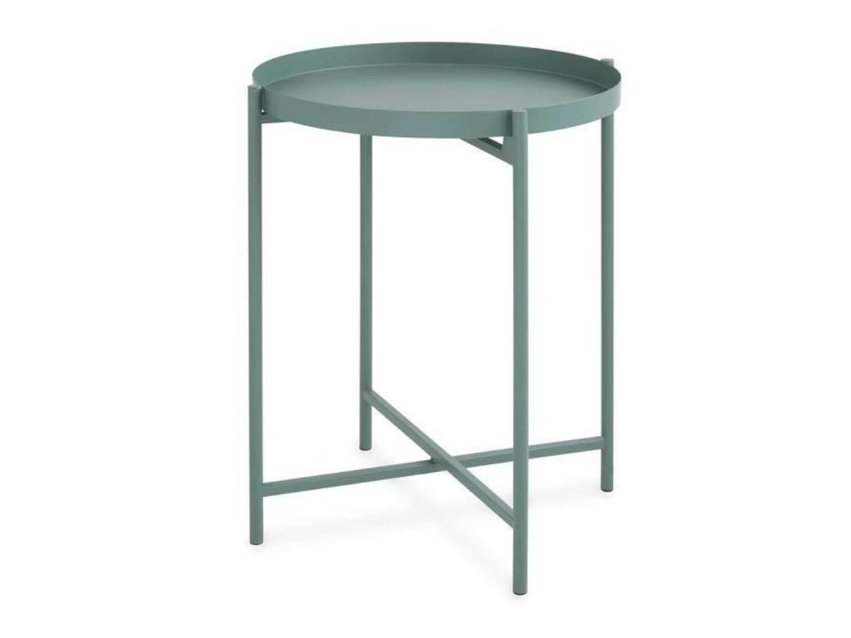 Miniatura Mesa Lateral Verde Em Metal