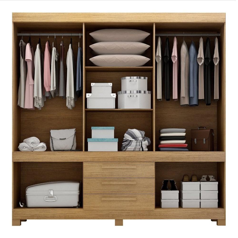 Miniatura Guarda-roupa Casal 10 Portas 100% Mdf Lucca Cinamomo/Off White