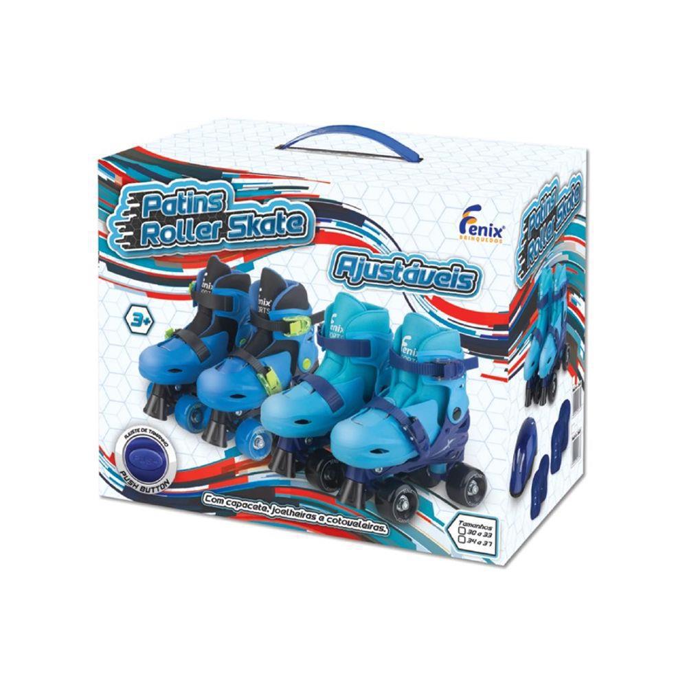 Miniatura Patins Pk-01 Azul Ajustável 34 Ao 37 Fênix