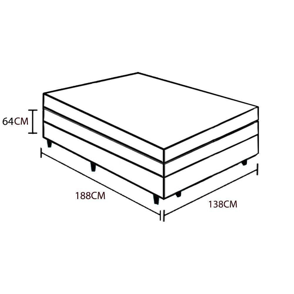 Miniatura Cama Box Com Baú Casal + Colchão De Molas 138Cm Branco