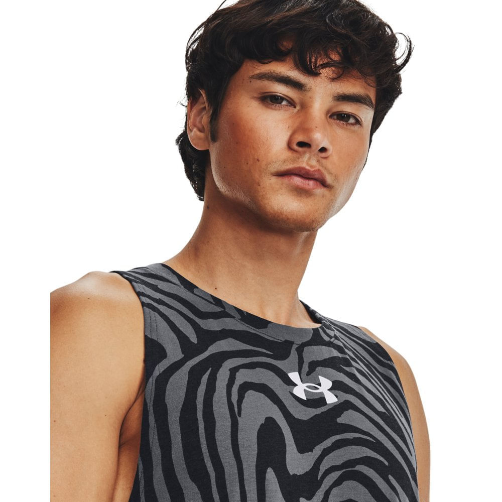 Miniatura Regata de Treino Masculina Under Armour Bsline Printed Preto - 2GG