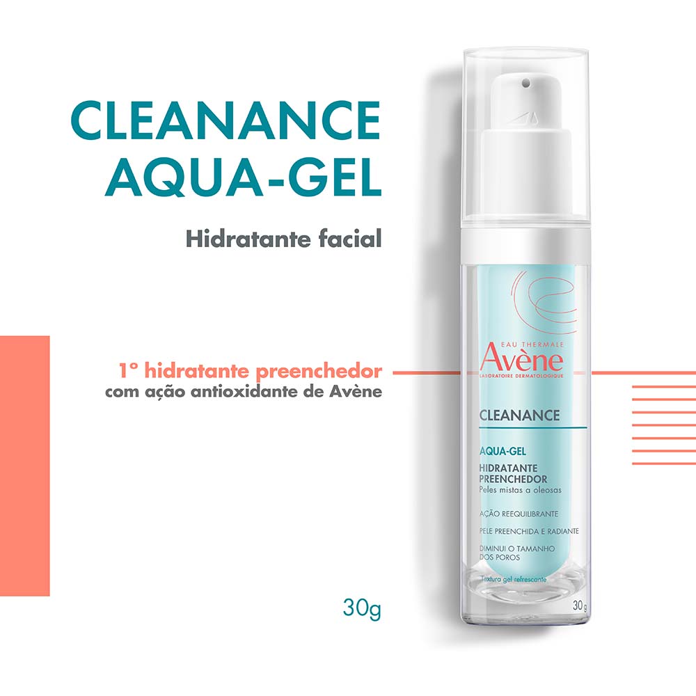Miniatura Hidratante Facial Eau Thermale Avène Cleanance - Aqua-Gel 30g