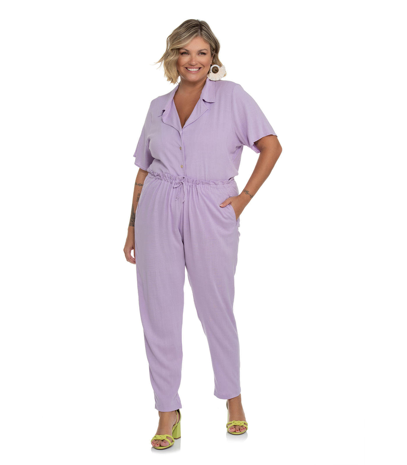 Miniatura Camisa Feminina Plus Size Secret Glam Roxo Plus G1