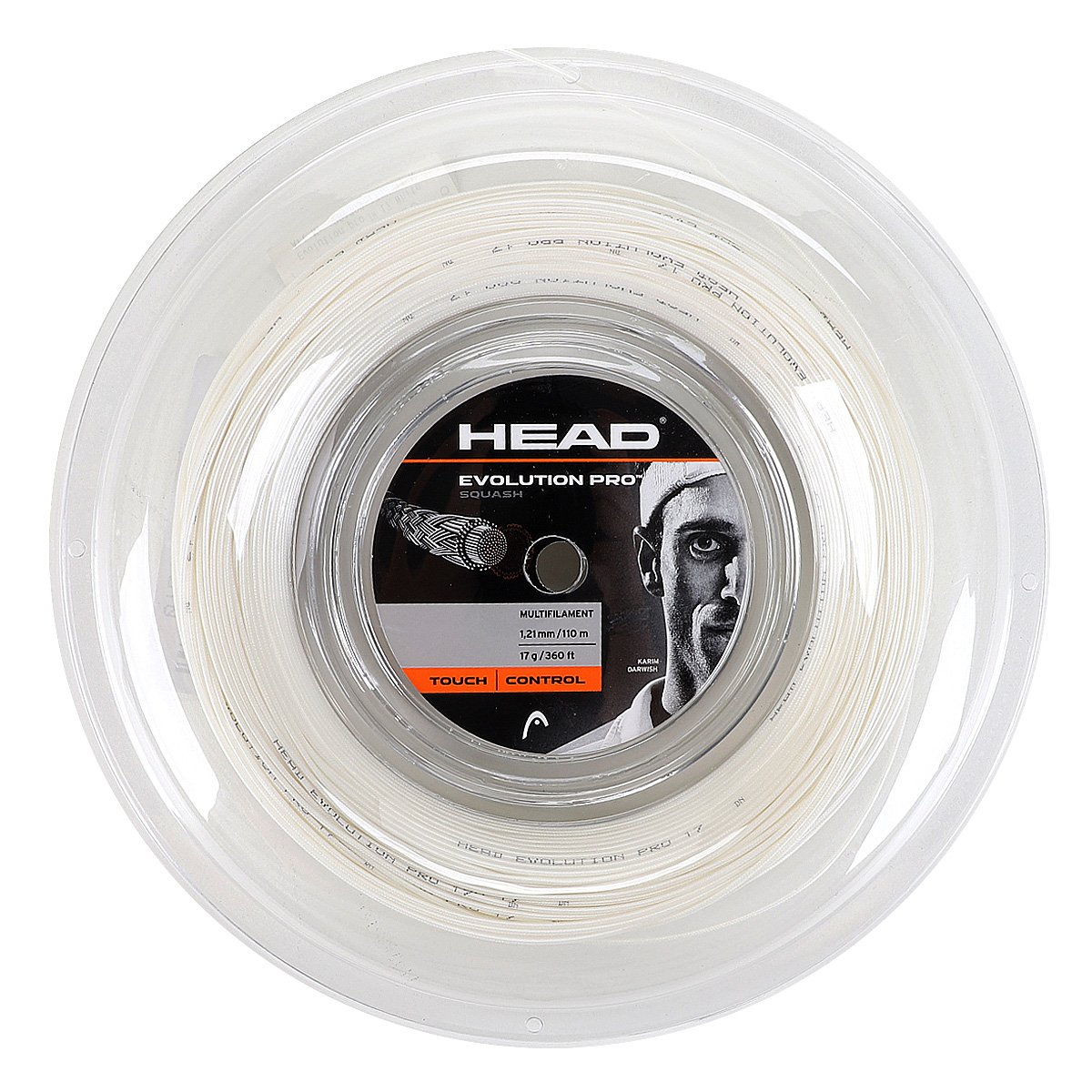 Miniatura Corda Raquete Tênis Head Sq Evolution Pro 17 c/ 110 Metros Branco - 17