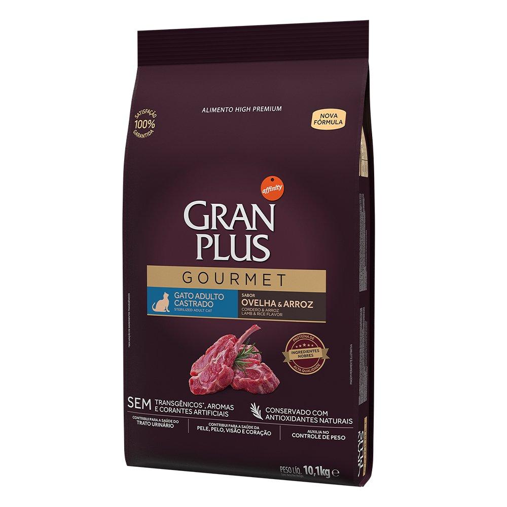 Miniatura Ração Seca GranPlus Gourmet Ovelha & Arroz para Gatos Castrados - 10,1 Kg