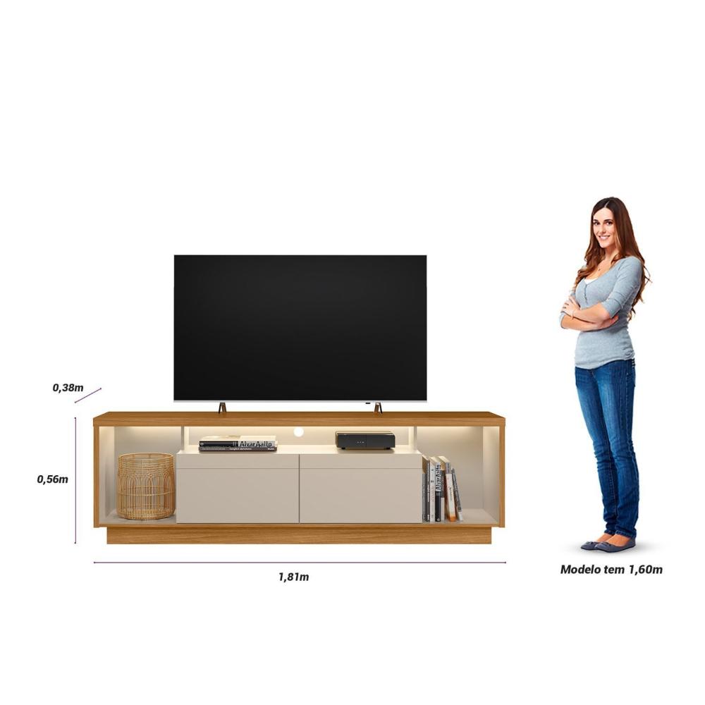 Conjunto Rack Cronos 1.8 com Kit Fita LED 1 Fita (1600mm) Nature/ Off White