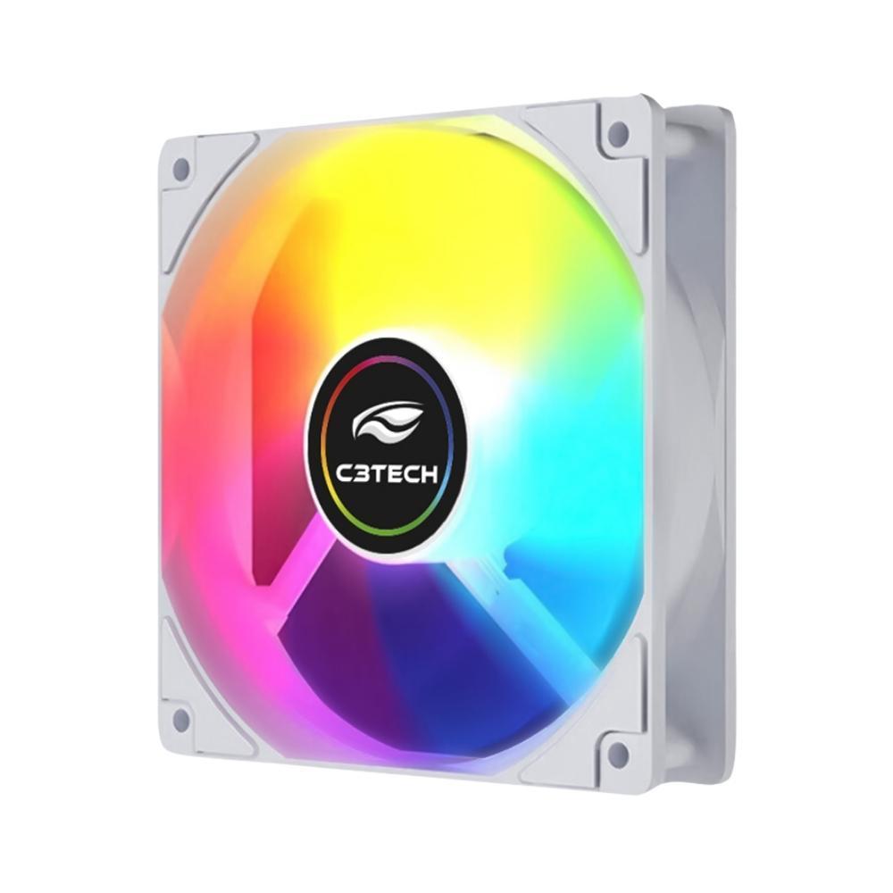 Miniatura Cooler Para Gabinete, F9-L260Wh C3Tech, 12Cm, Argb - Branco
