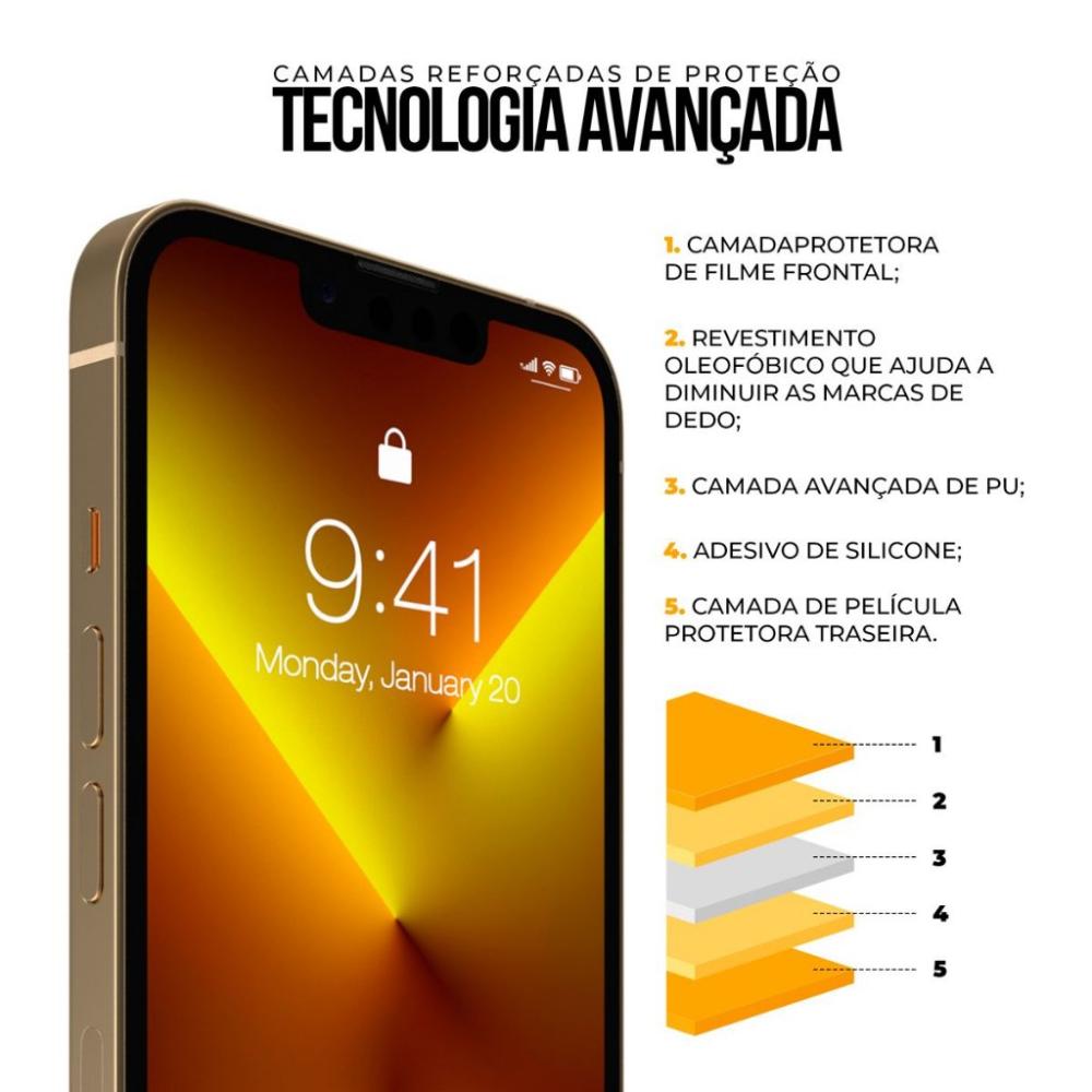 Miniatura Película para iPhone 13 Pro - Traseira de Fibra de Carbono - Gshield