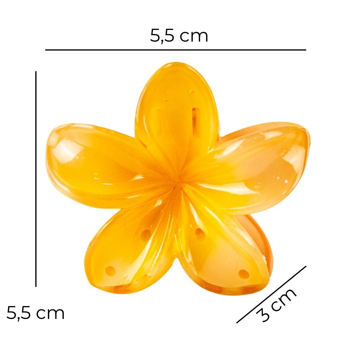 Miniatura Kit 3 Presilha Pequena Flor Do Havaí Cabelos Prendedor Praia