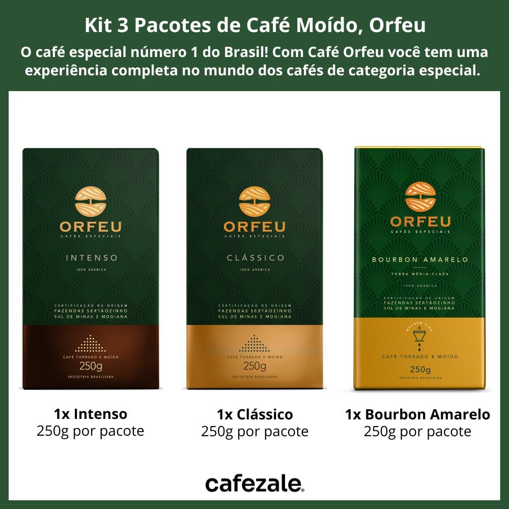 Miniatura Café Moído, 3 Pacotes De 250G, Orfeu