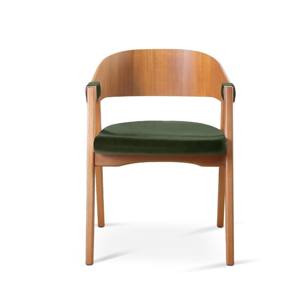 Miniatura Cadeira para Sala de Jantar 80cm X 60cm Luna Verde/Nature