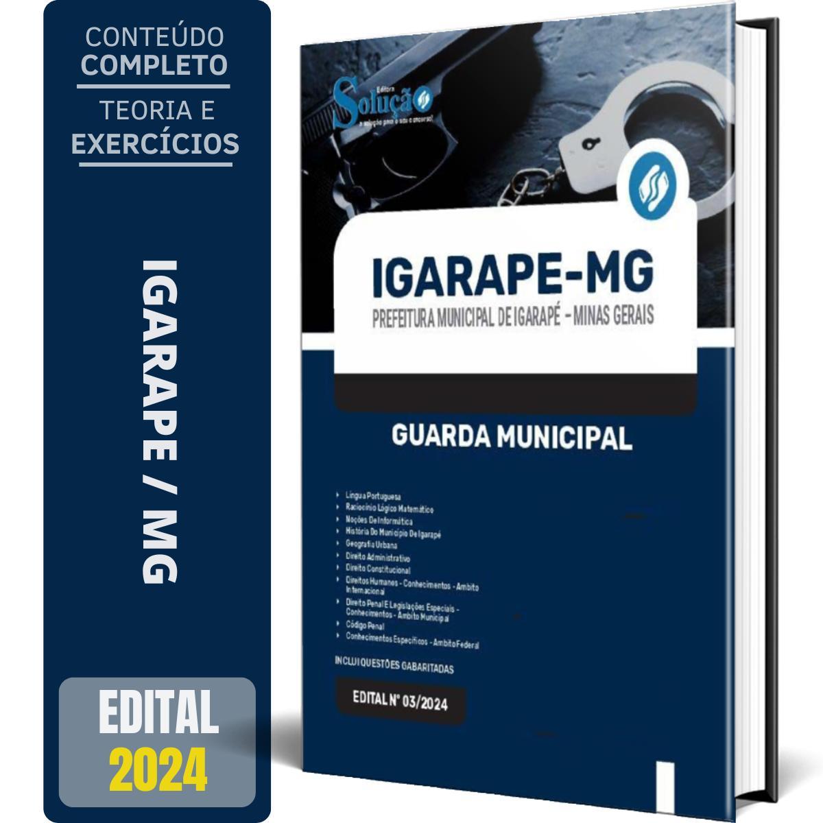 Miniatura Apostila Prefeitura De Igarapé Mg 2024 - Guarda Municipal