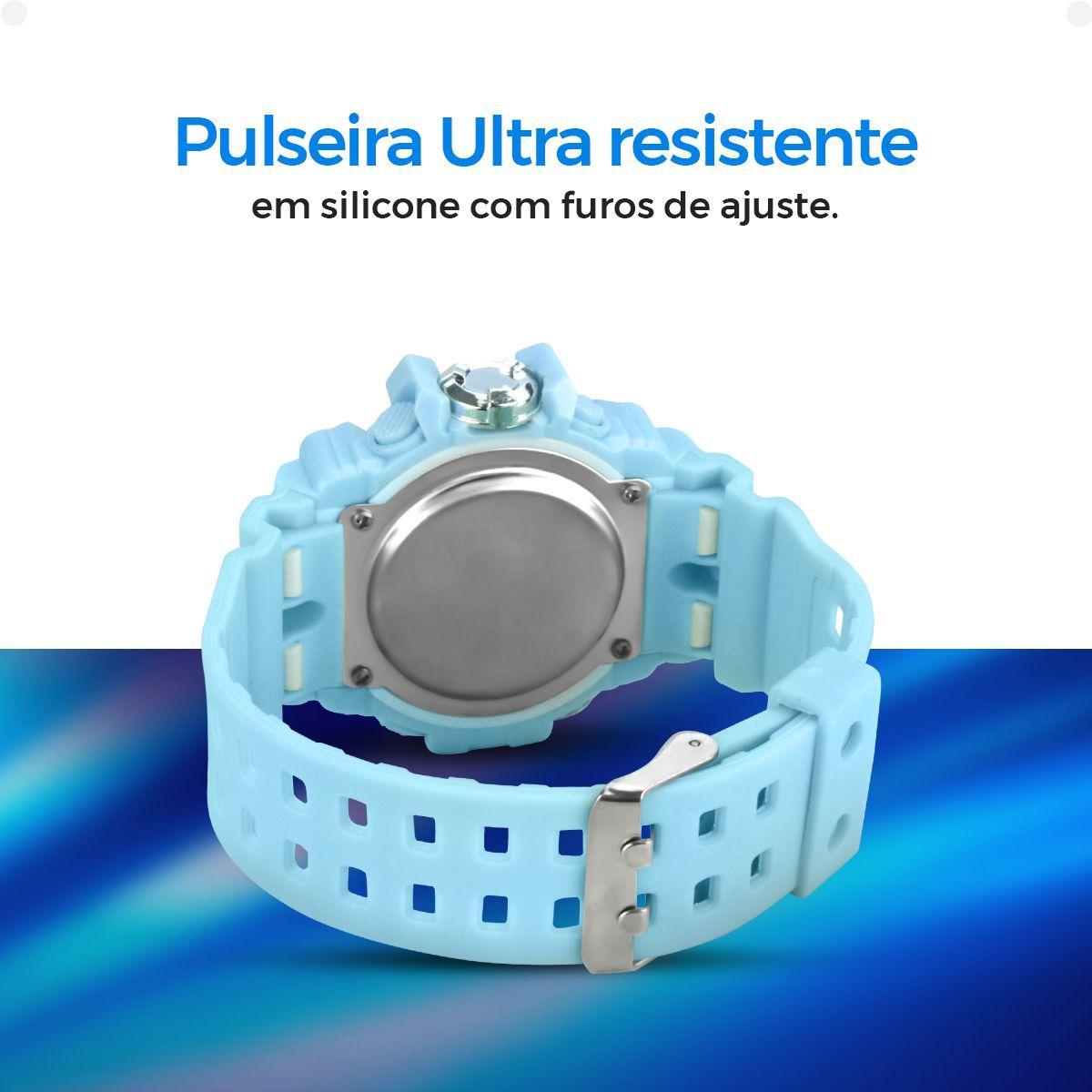 Miniatura Relógio Digital Infantil Pulseira Silicone Ajustável + Caixa