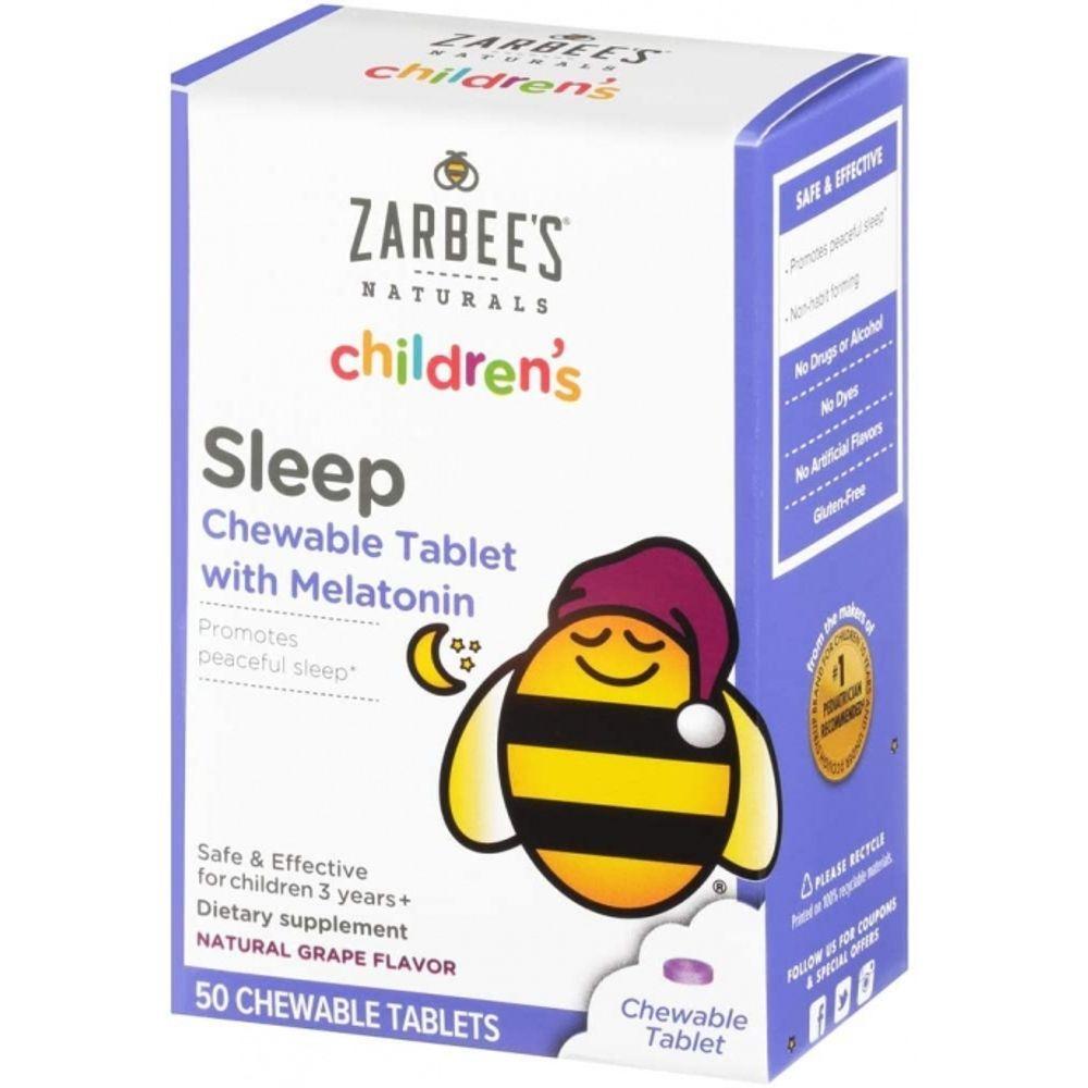 Miniatura Melatonina Infantil, 1mg, 50 Comprimidos Mastigáveis, Zarbee\'s