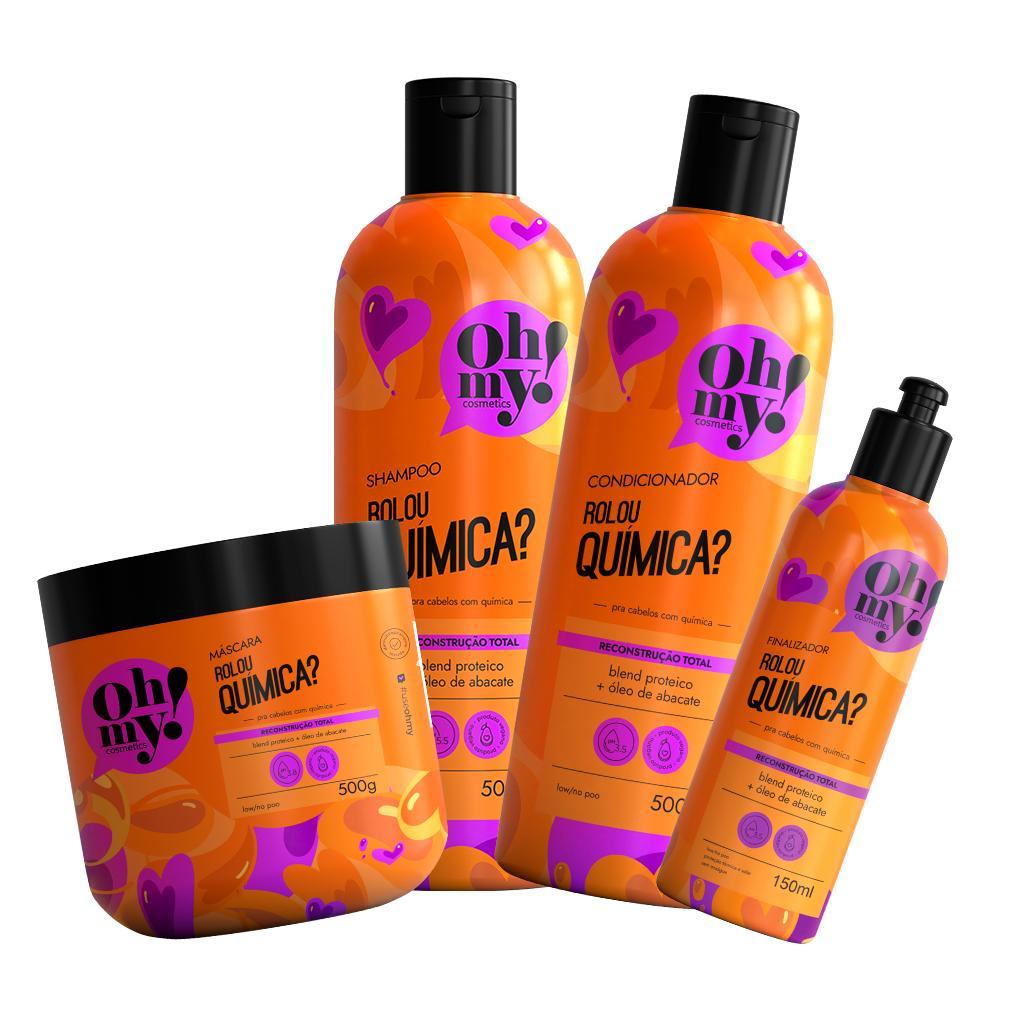 Miniatura Kit Oh My Shampoo Cond Másc Final Rolou Química Vegano 500Ml