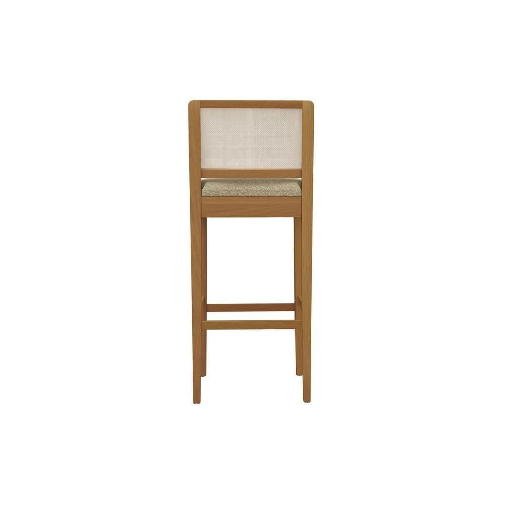 Miniatura Banqueta De Cozinha Sara Madeira Maciça 1bmm005ca 1 Un Carvalho Bouclê Cinza Tela Grafite