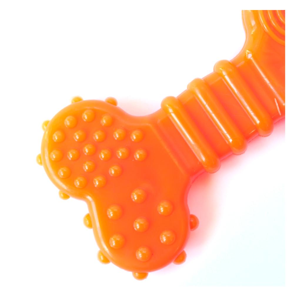 Miniatura Brinquedo Odontopet Osso Flexi Flat Laranja para Cães - Tam. P