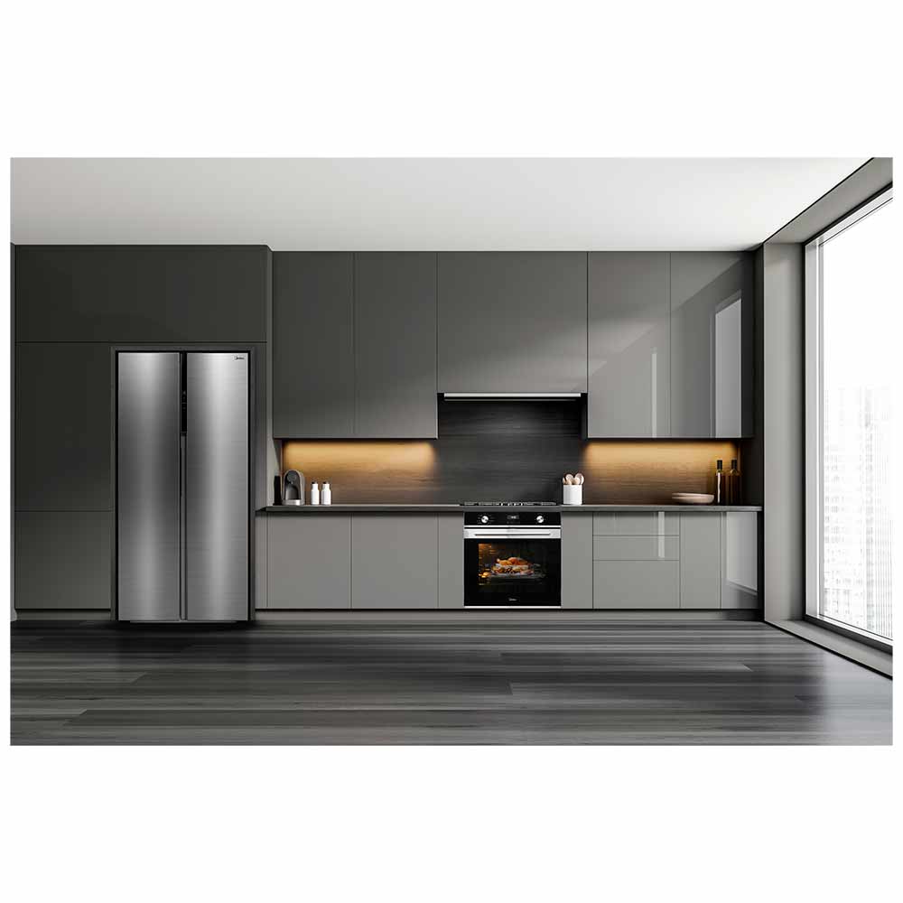 Refrigerador Side By Side Midea de 02 Portas Inverter com 442 Litros Inox Claro - MDRS598FGA041