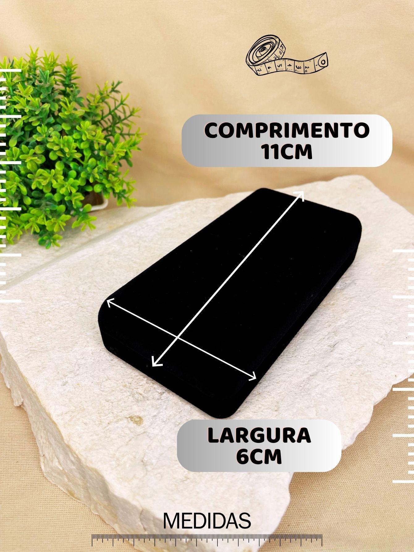 Caixinha Estojo Veludo Preto 11Cmx60Cm Jóias Colar Brinco