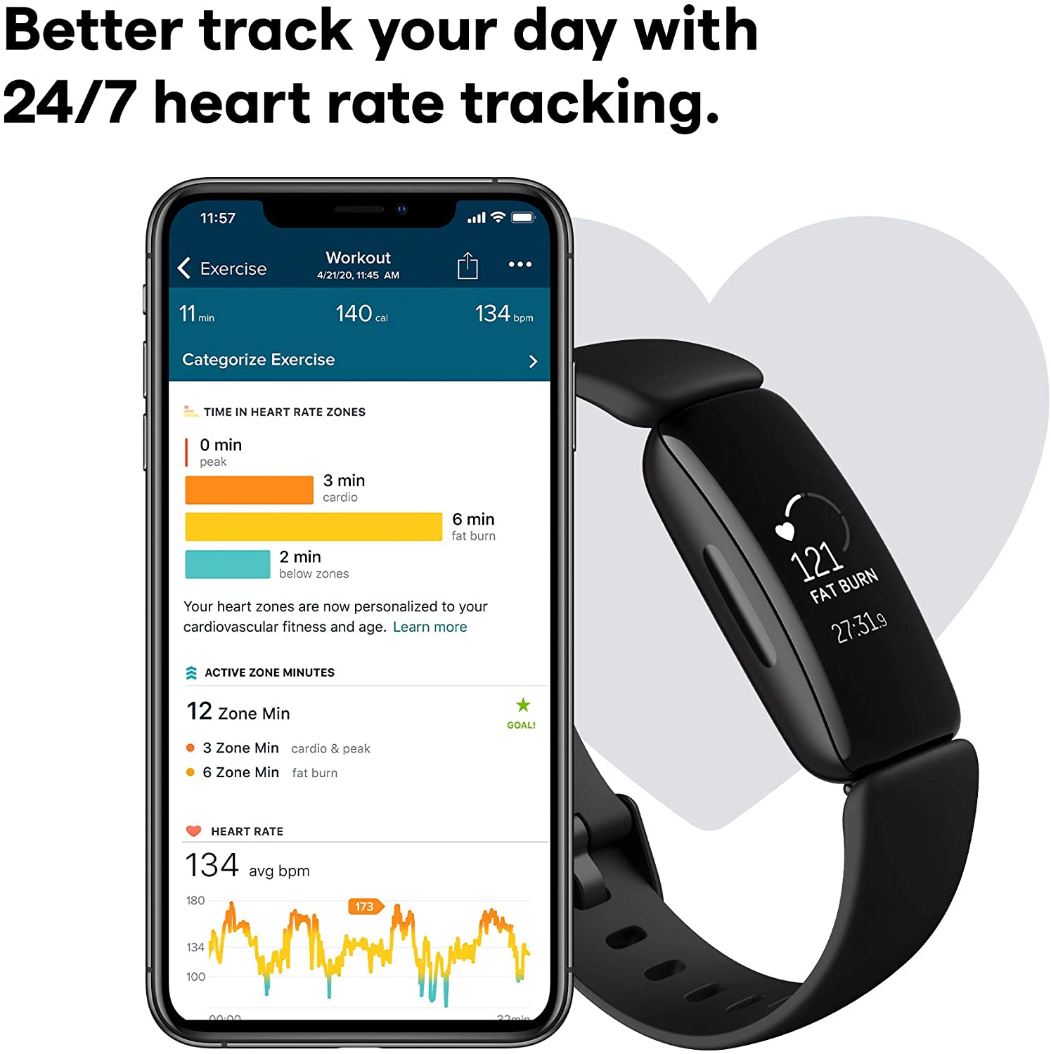 Miniatura Fitbit Inspire 2 Relógio SmartWatch para Esportes com GPS Integrado e Monitoramento Preto