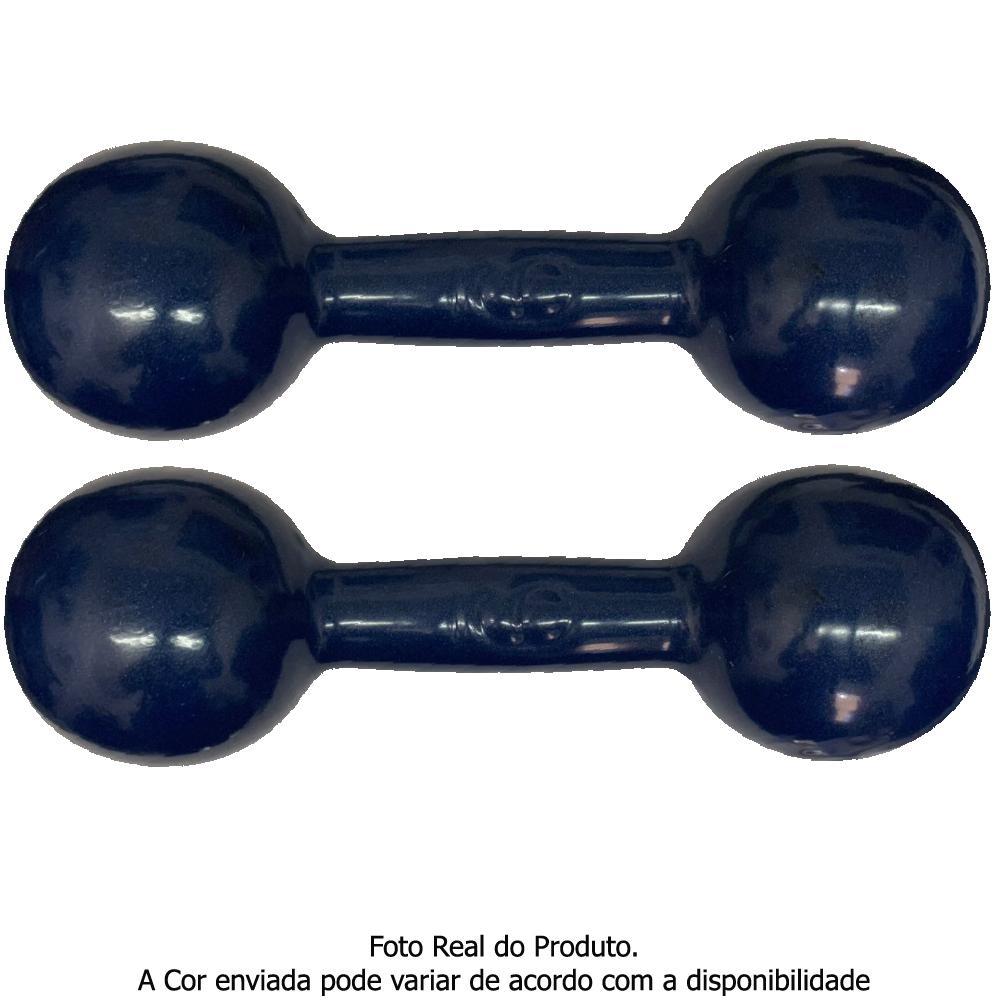 Miniatura Par Halter Emborrachado 9Kg Peso Musculação Academia Treino