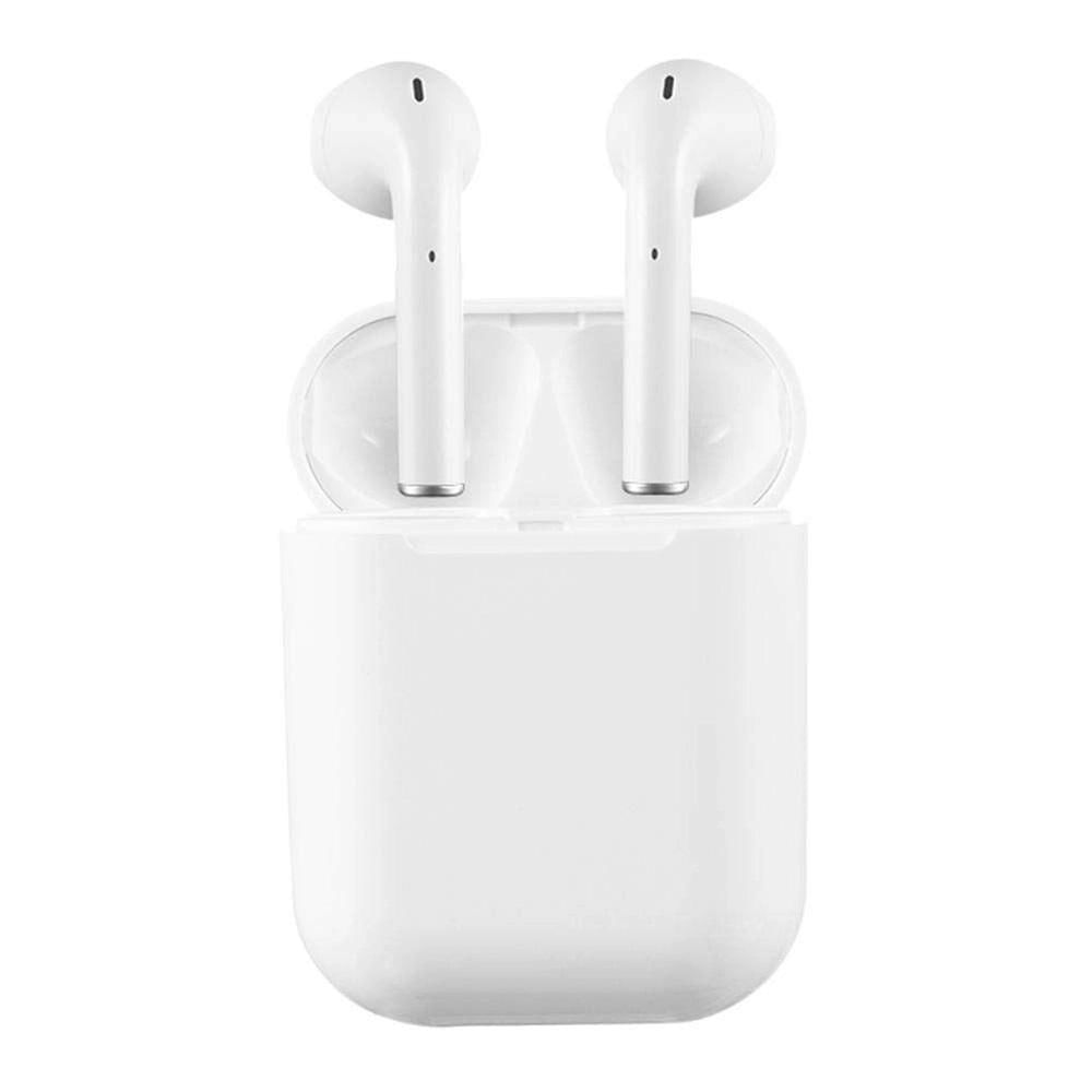 Miniatura Fone De Ouvido Sem Fio Bluetooth Microfone Tws I12 Branco
