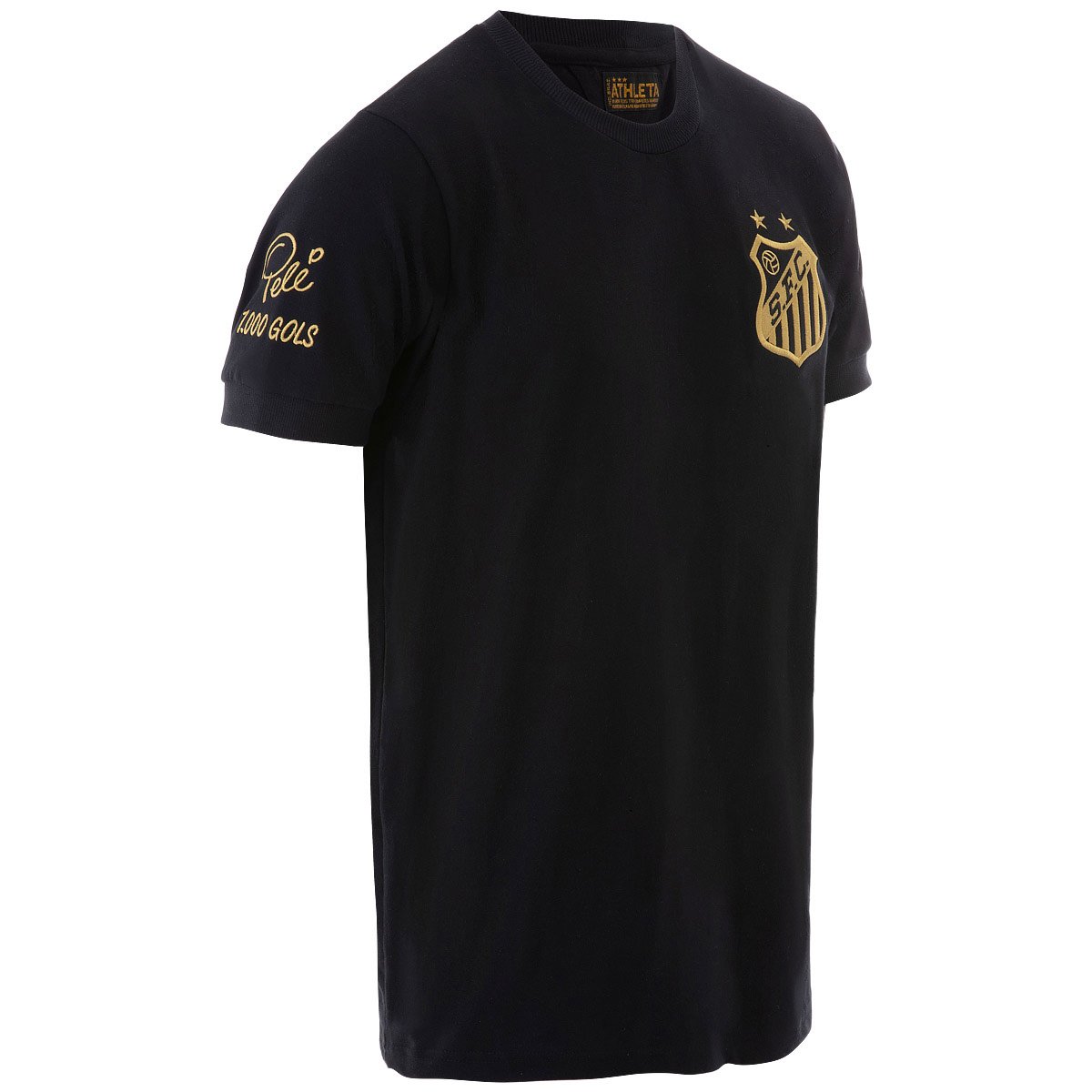 Miniatura Camisa Santos Pelé Athleta Comemorativa 1000 Gols Masculina Preto - EGG