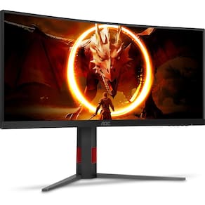 Miniatura Monitor Gamer Curvo 34" LED AOC AGON U34G4C/57 Ultrawide QHD 180Hz 0,5ms Preto e Cinza