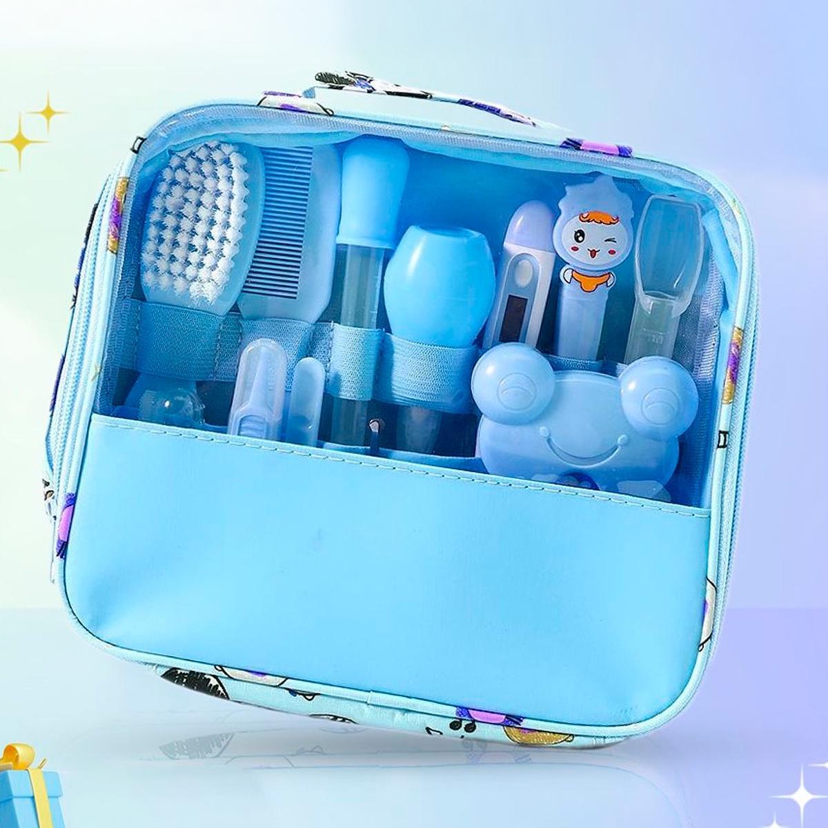 Miniatura Kit Higiene Bebê Azul Recém Nascido Escova Tesoura