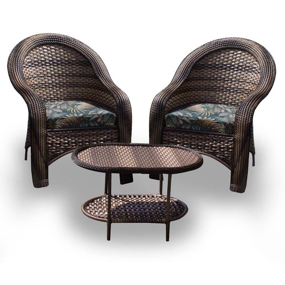 Miniatura Conjunto De Poltronas Fibra Sintética Karibe-2 Poltronas+1 Mesa Centro- Palmares Petróleo