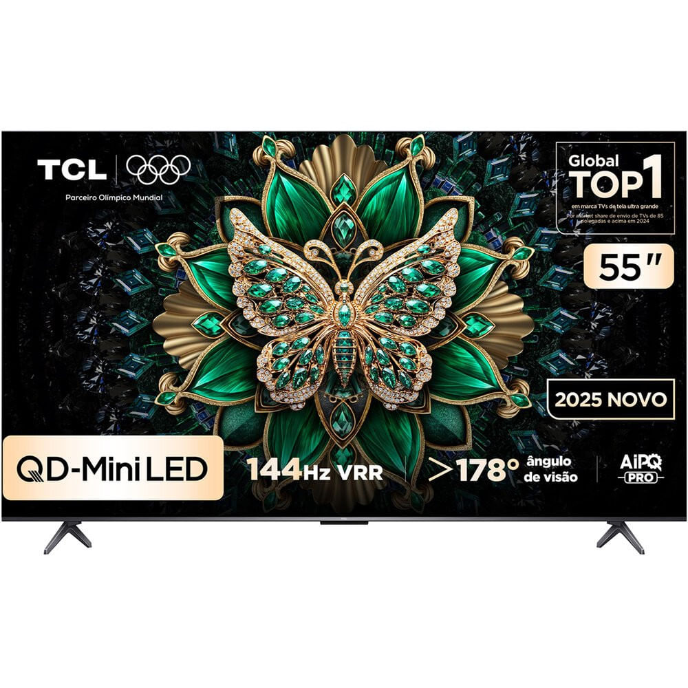Smart TV TCL 55 AI, 4K UHD, QLED Mini LED, Android TV - 55C6K