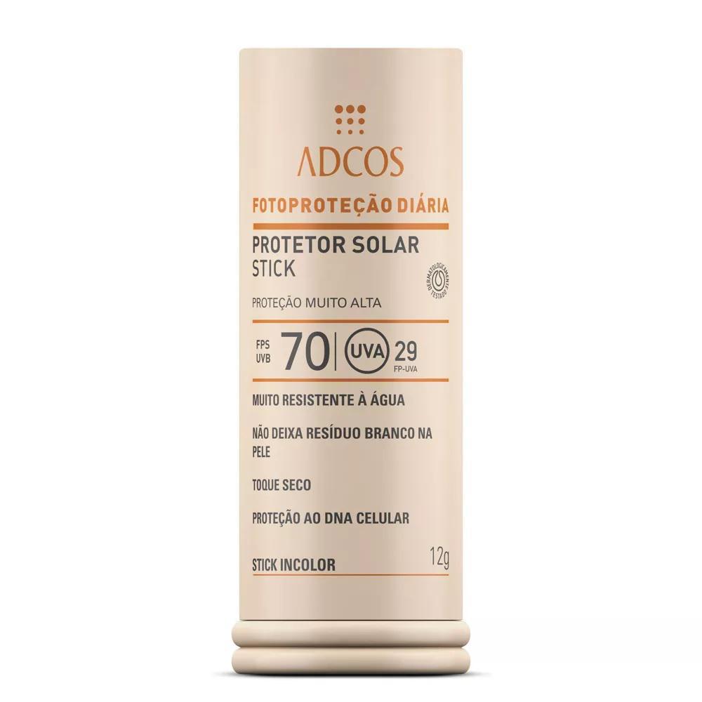 Miniatura Adcos Filtro Solar Base Stick Fps 70 Incolor Protetor solar - Adcos - Fps 70